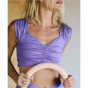 Free People Purple Ruched Tank Top